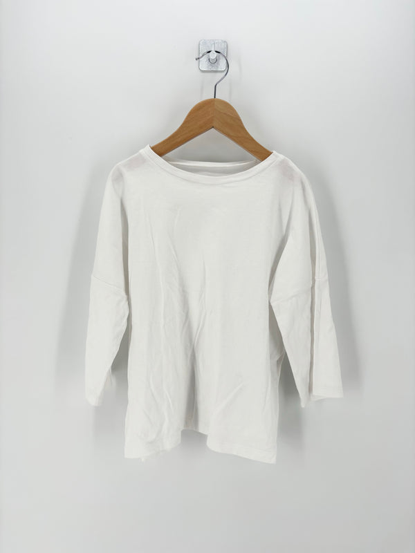 Shaebu - T-shirt blanc basic manches 3/4 T.8 ans