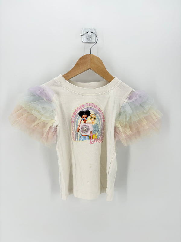 Tutu Du Monde - T-shirt Barbie manches tulles pastel T.4/5 ans
