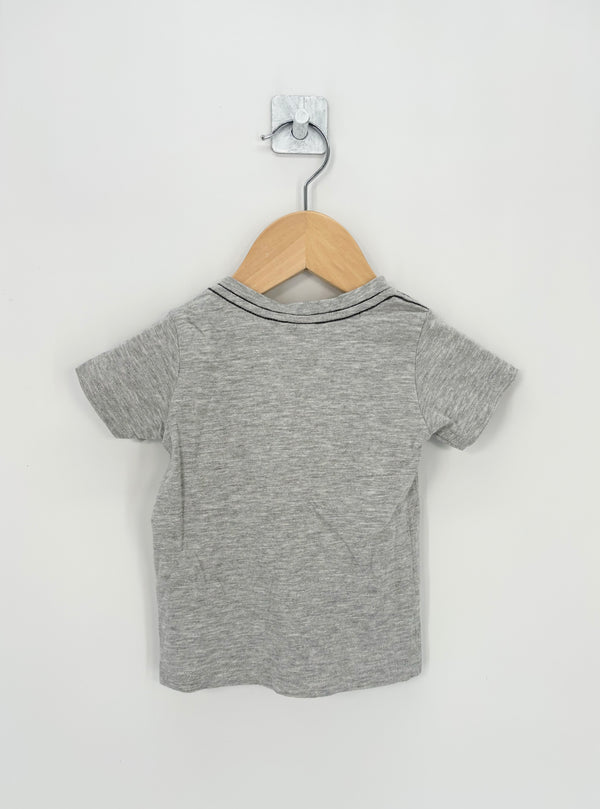 H&M - T-shirt gris souris MC T.4/6 mois
