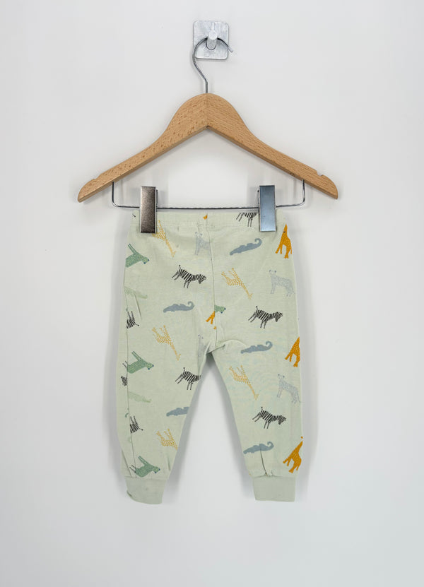 Zara - Pantalon pyjama vert motif savane T.12/18 mois