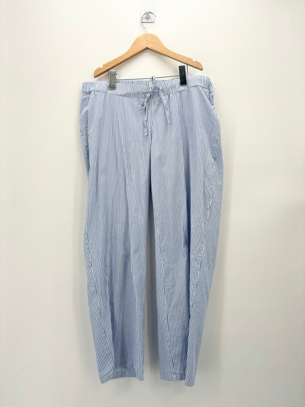 H&M - Pantalon rayée bleu et blanc T.M