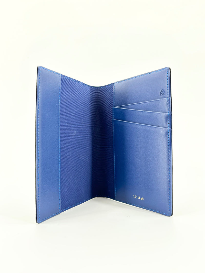 Le Tanneur - Porte passeport cuir noir interieur bleu