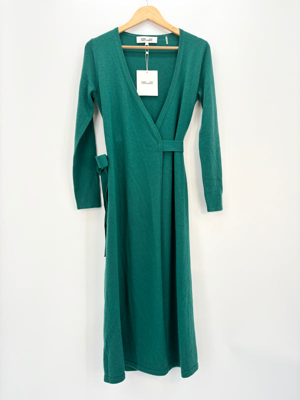 Diane Von Furstenberg - Robe astrid verte douce à nouer neuf T.XS