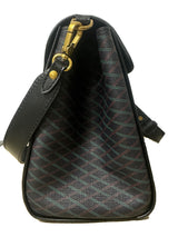 Pourchet - Grand sac noir motif madison bordeaux et vert édition limitée