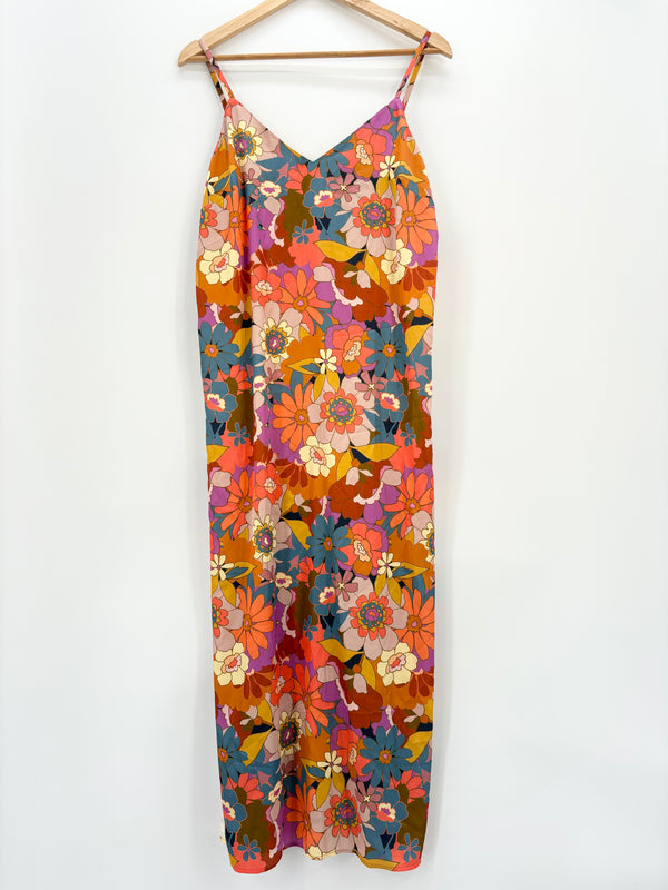 La Redoute - Robe longue fleur multicolore bretelles T.42