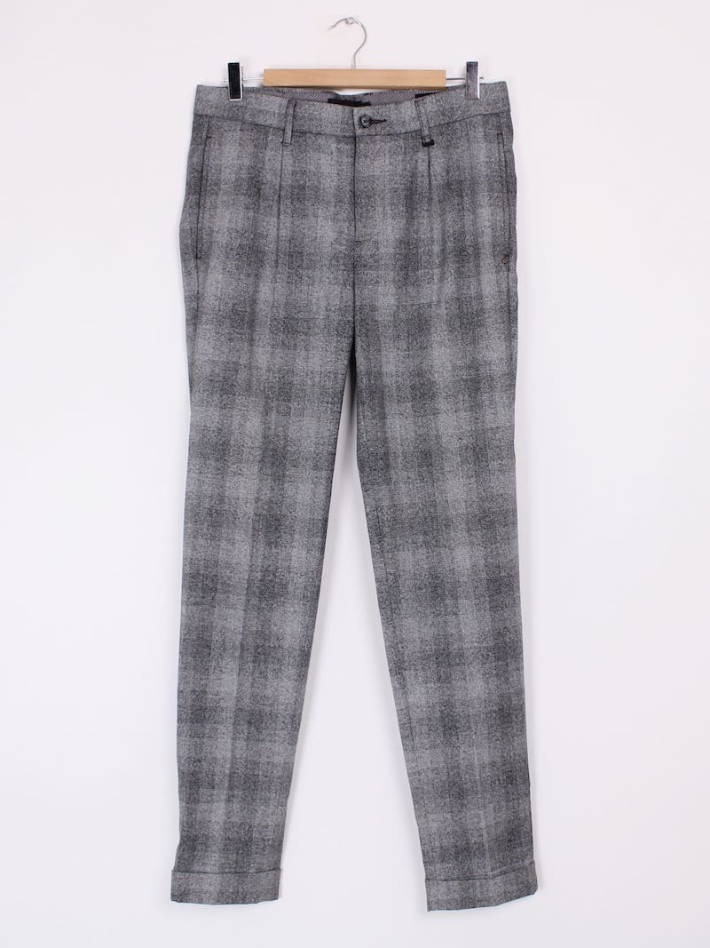 Izac Collection - Pantalon à carreaux gris homme T.40