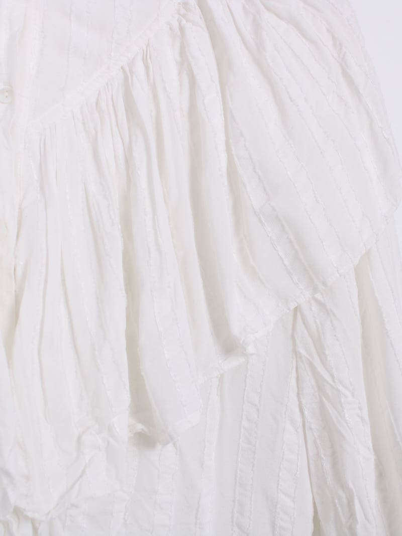 Lala Berlin - Chemise rayée blanche col large T.S