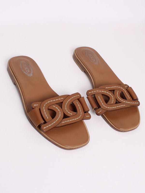 Tod's - Mules plates marrons T.37