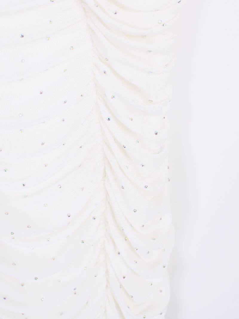 Rotate - Robe blanche à strass T.XS