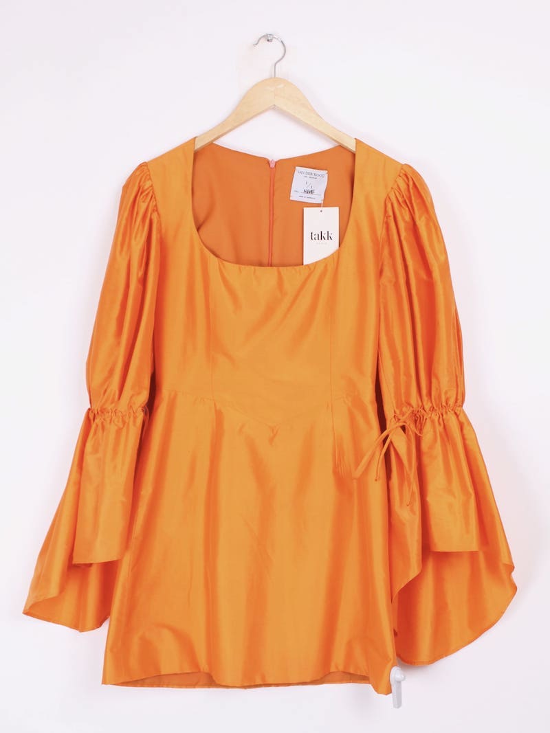 Van Der Kooij - Robe orange satinée T.S