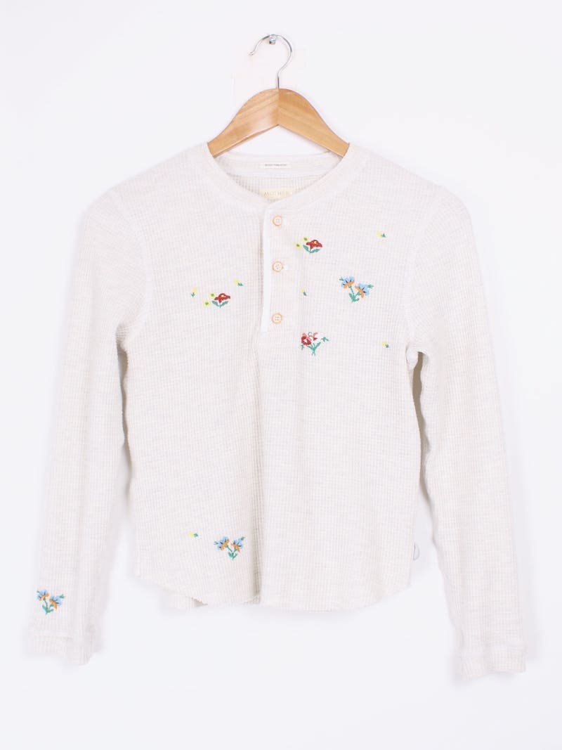 Mother - Haut blanc nid d'abeille broderies T.S