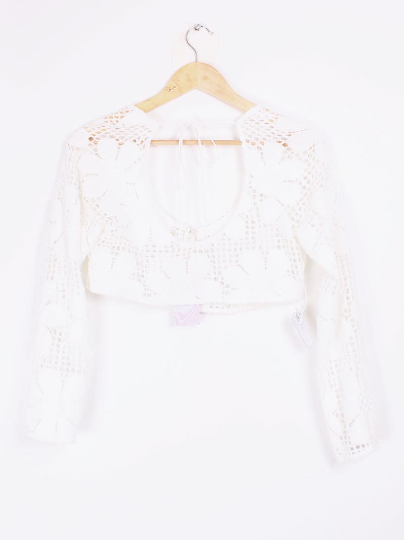 For Love & Lemons - Haut blanc crochet fleurs T.S