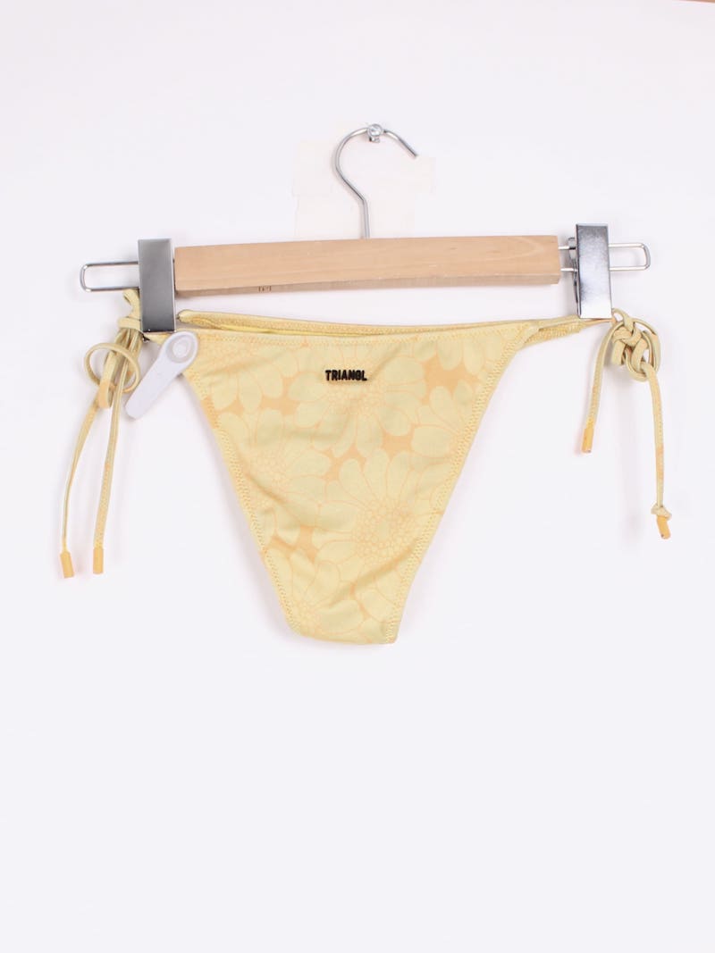 Triangl - Bas de bikini à fleurs jaunes et oranges T.XS