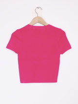 Zara - T-shirt court rose fluo T.M