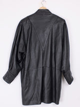 Arpel - Manteau en cuir noir vintage T.L