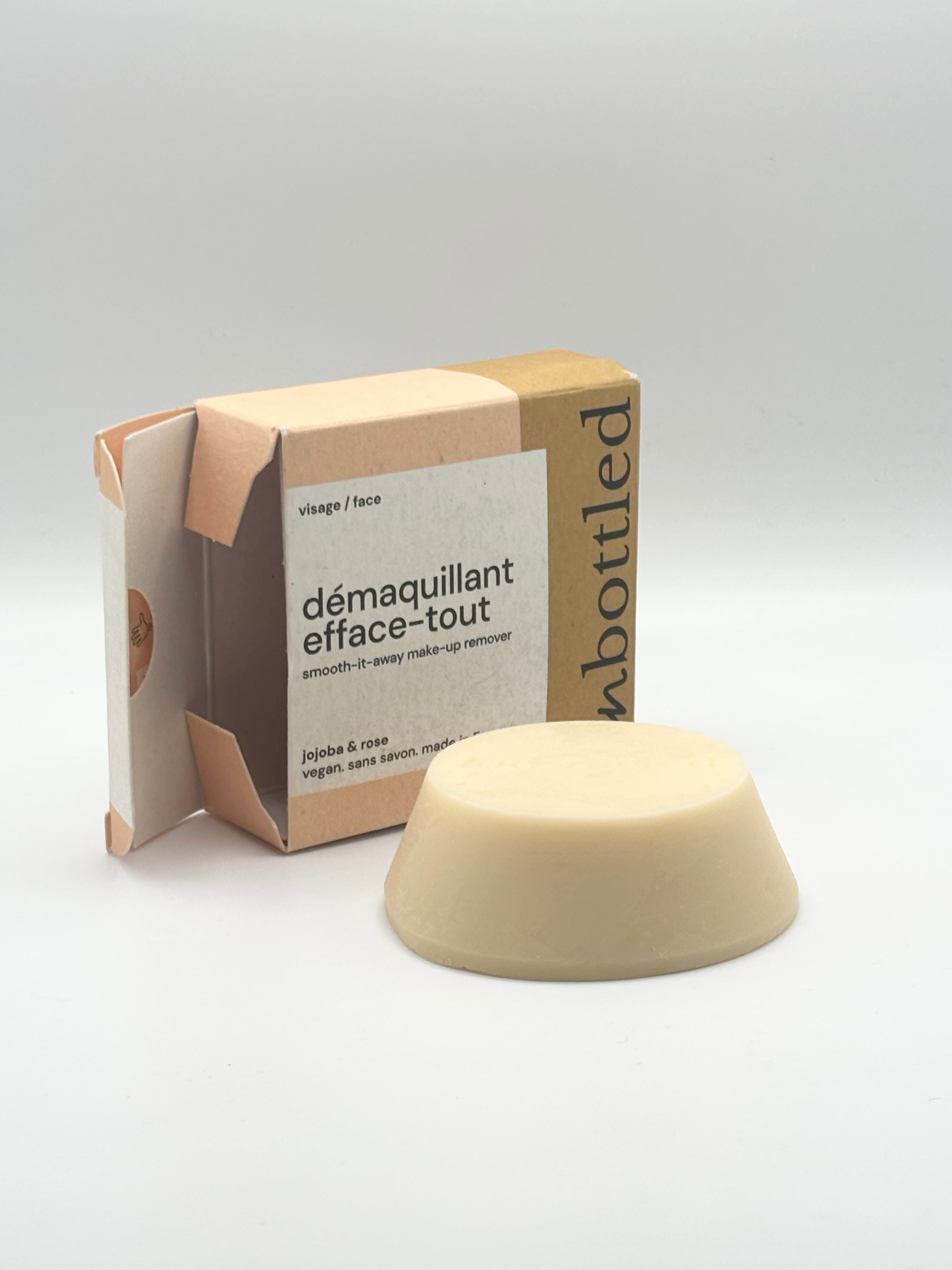 Unbottled - Démaquillant efface-tout jojoba & rose 50g