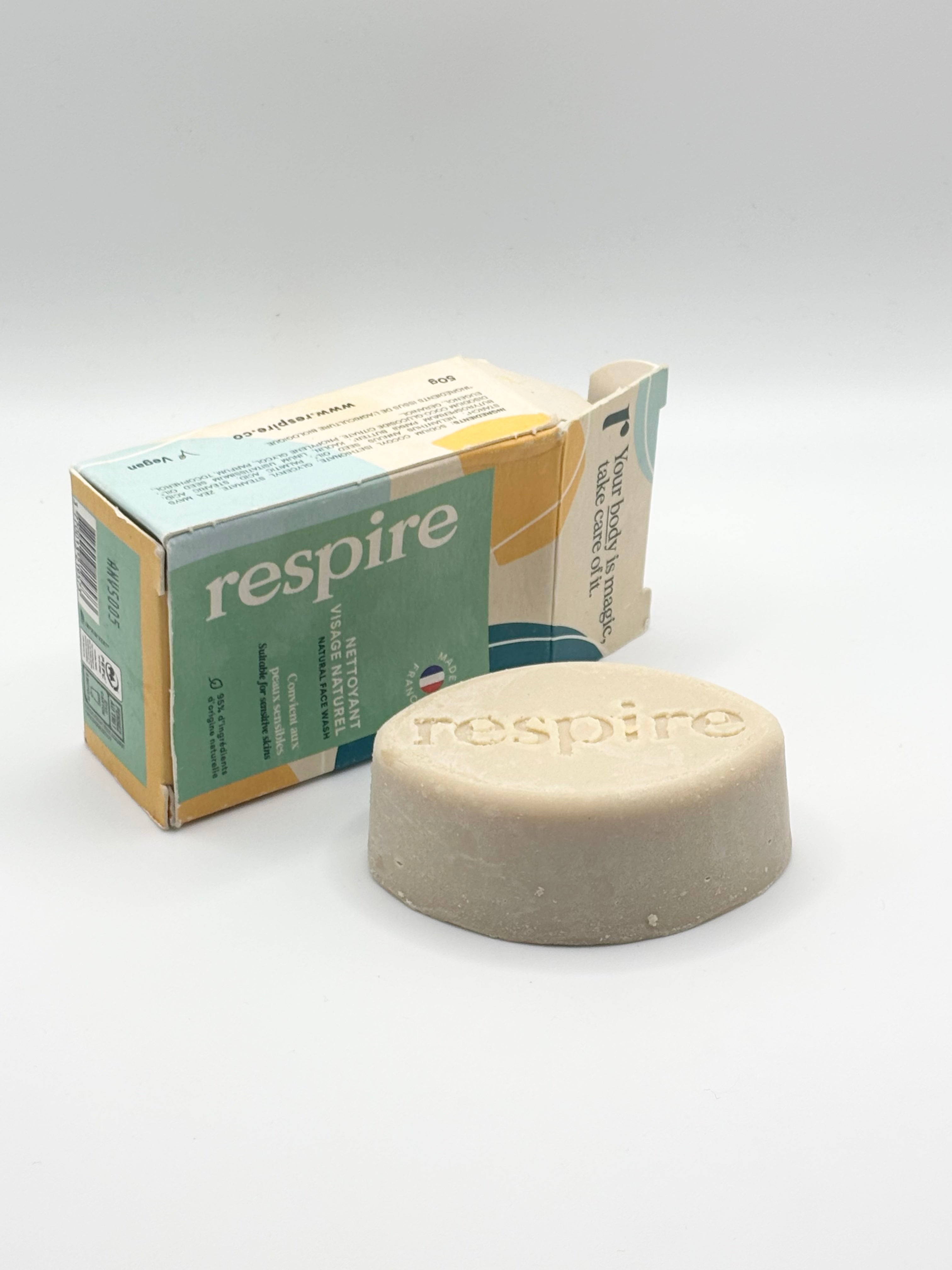 Respire - Nettoyant visage solide naturel peux sensibles 50g