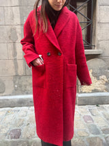 BA&SH - Manteau rouge en laine T.1