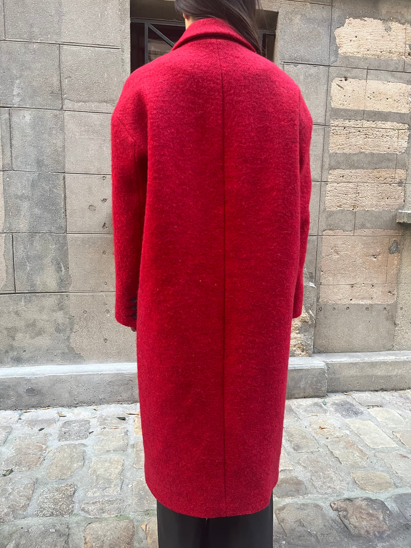 BA&SH - Manteau rouge en laine T.1
