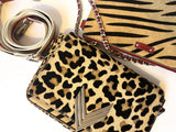 IKKS - Sac bandoulière double pochette fourrure léopard