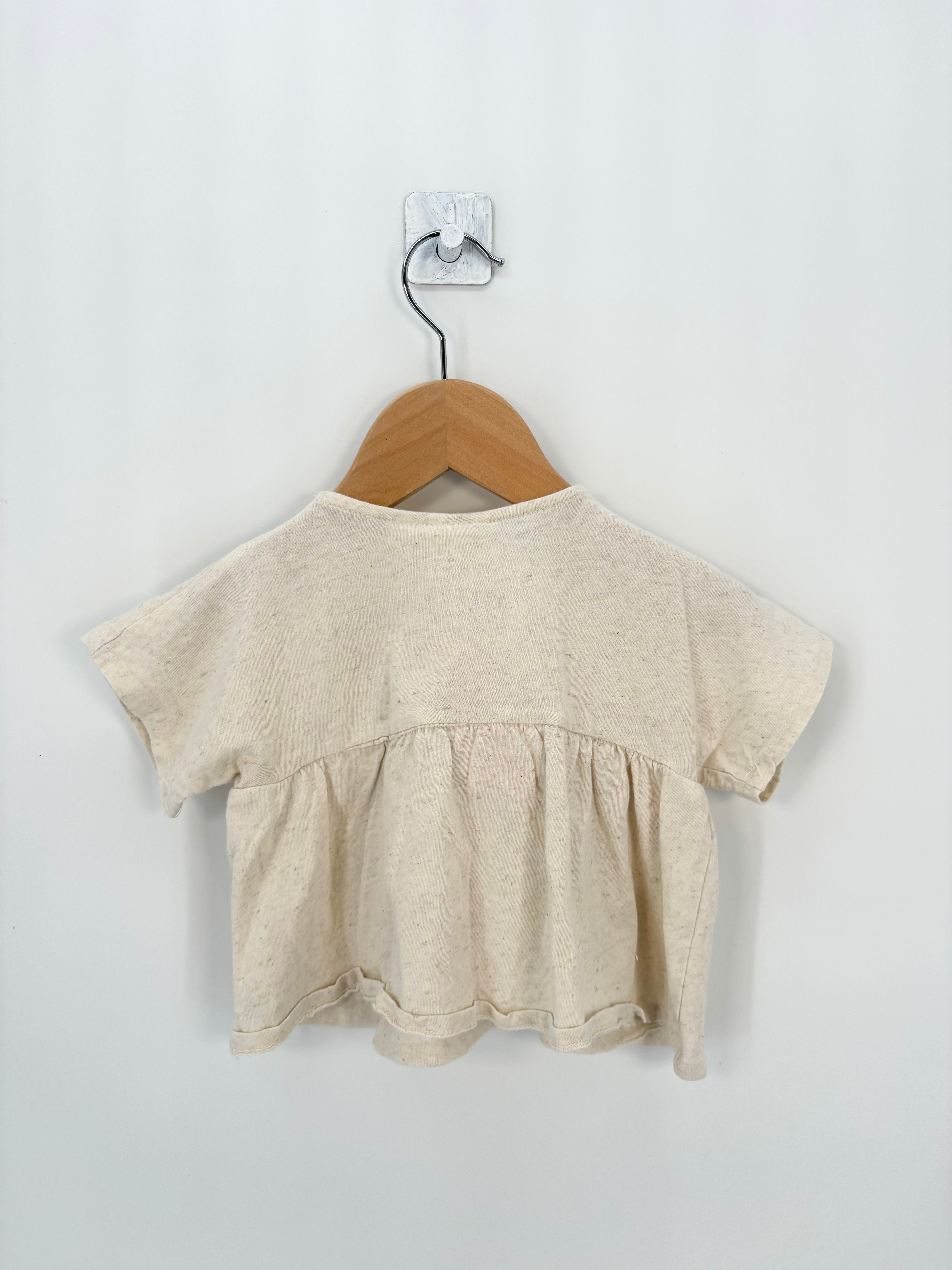 Zara - T-shirt MC beige imprimés citrons pois T.12/18 mois