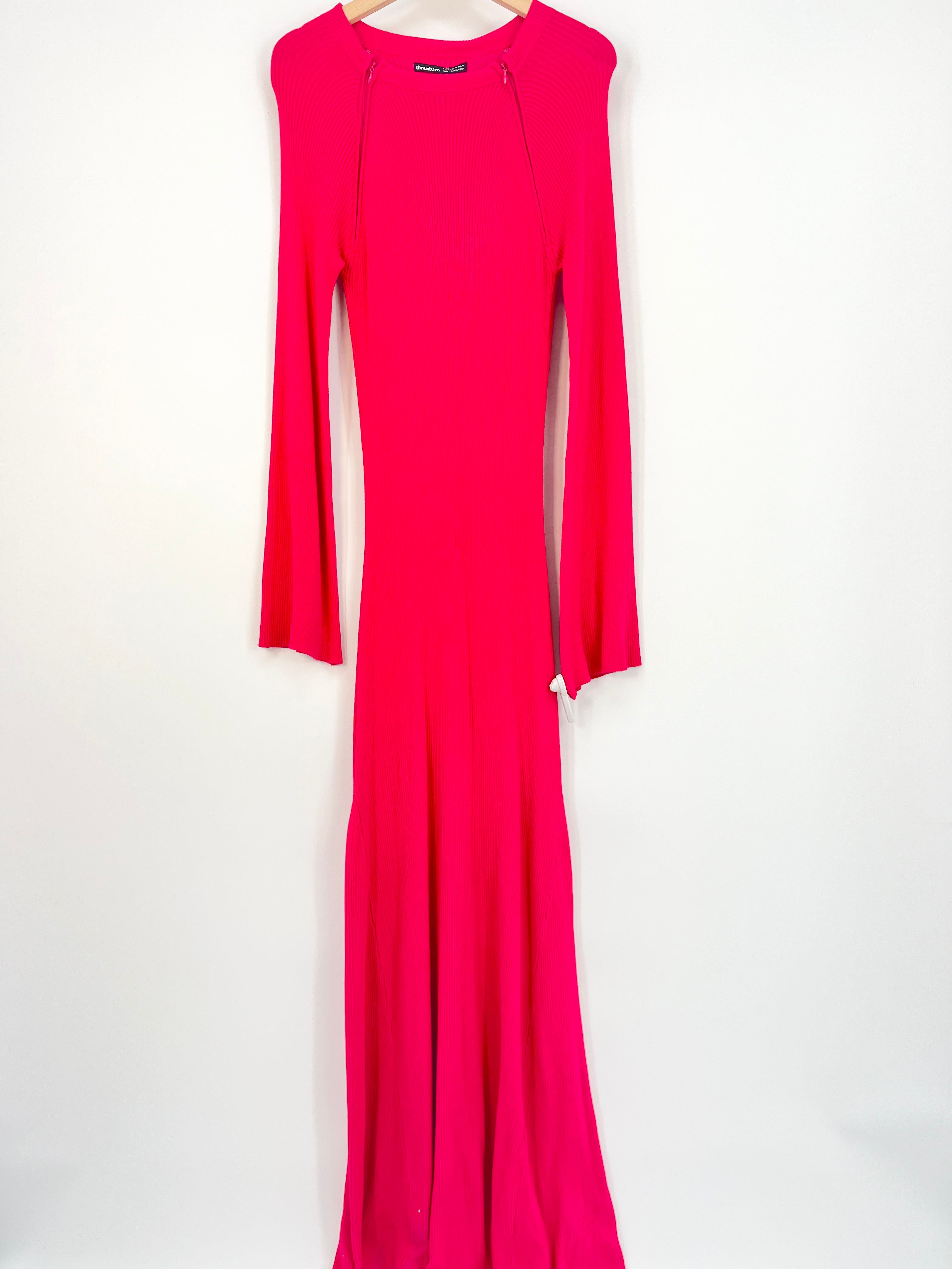 Thereadbear - Robe longue rose fushia ML zip très douce T.42