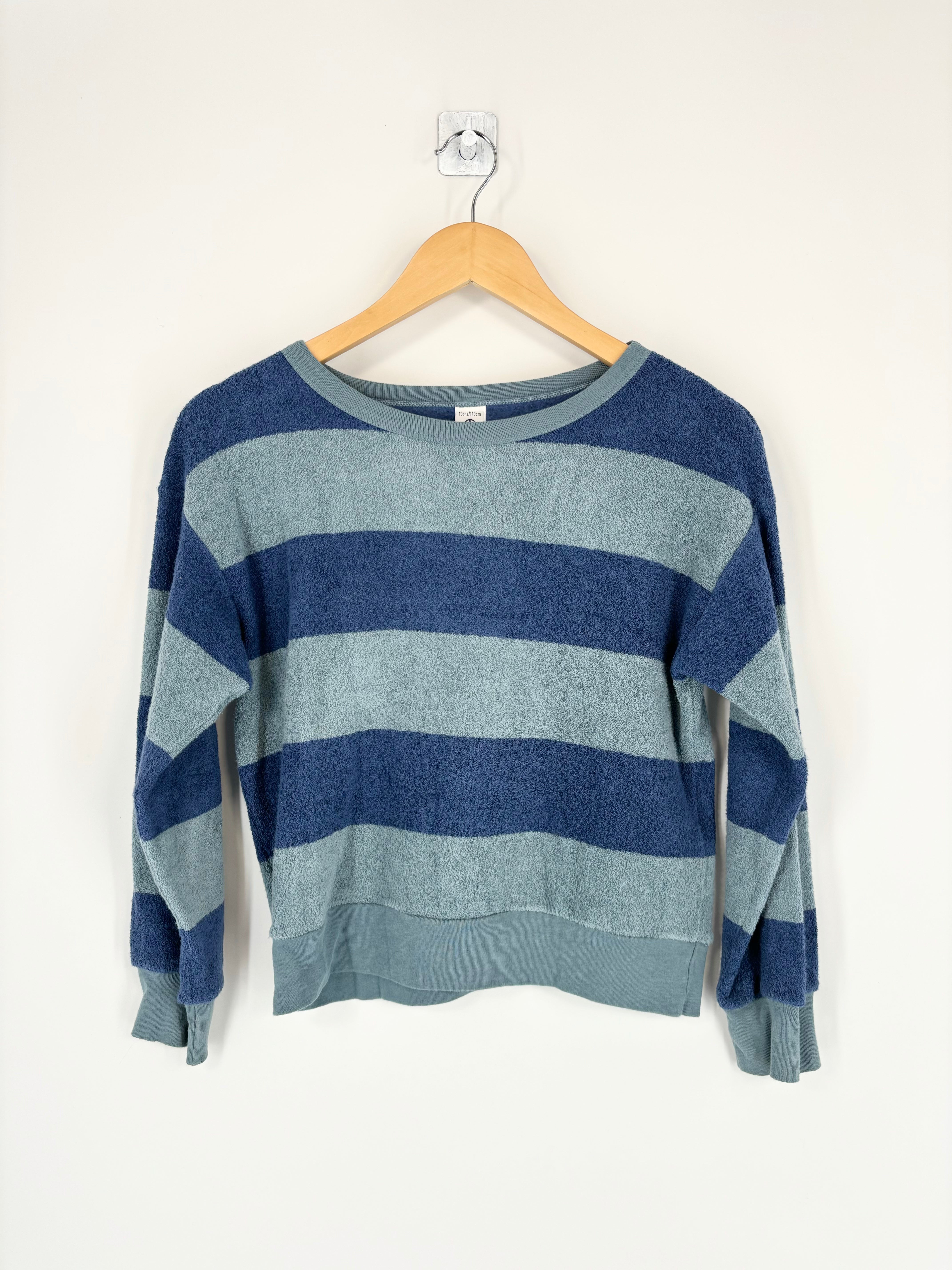 Petit Bateau - Sweat rayé bleu T.10 ans