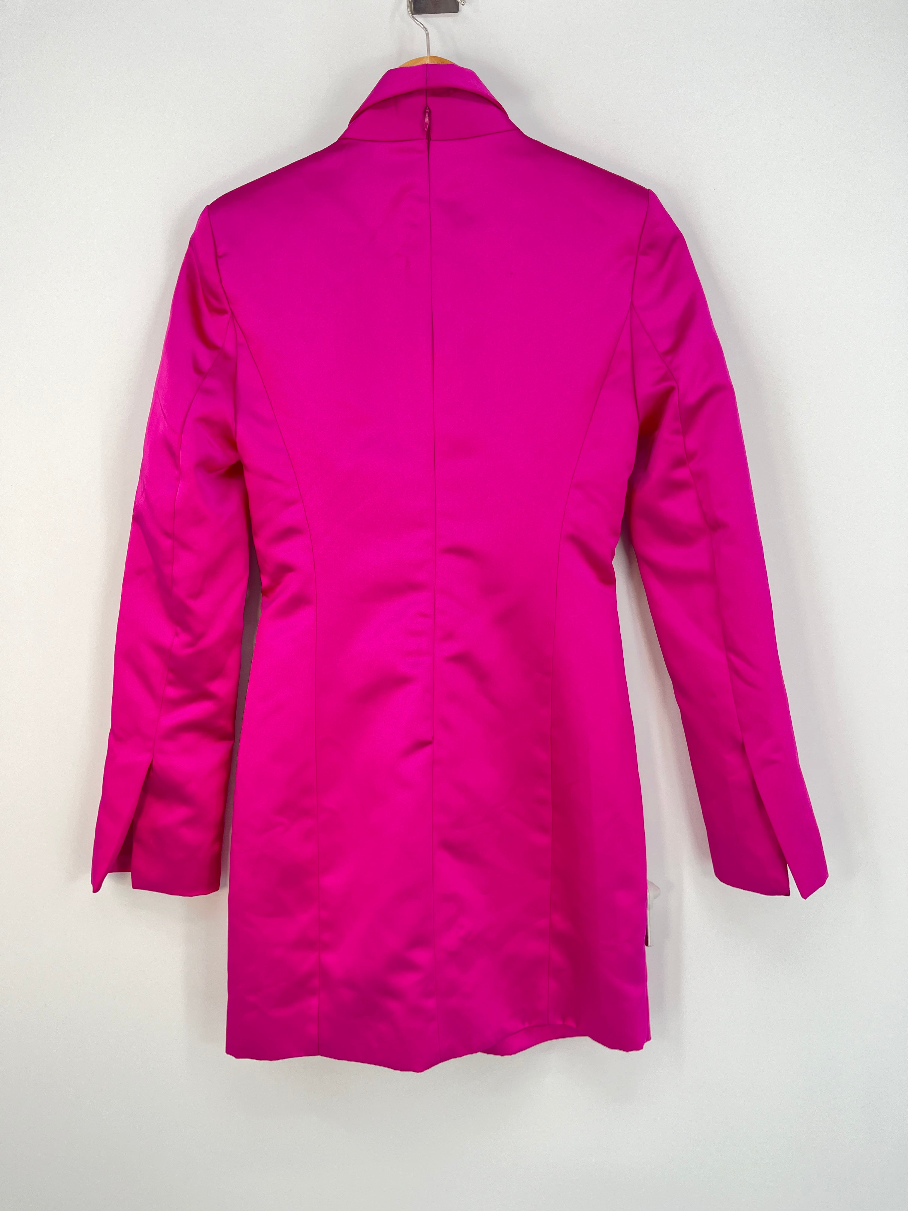 Zara - Robe satinée rose fuschia T.S