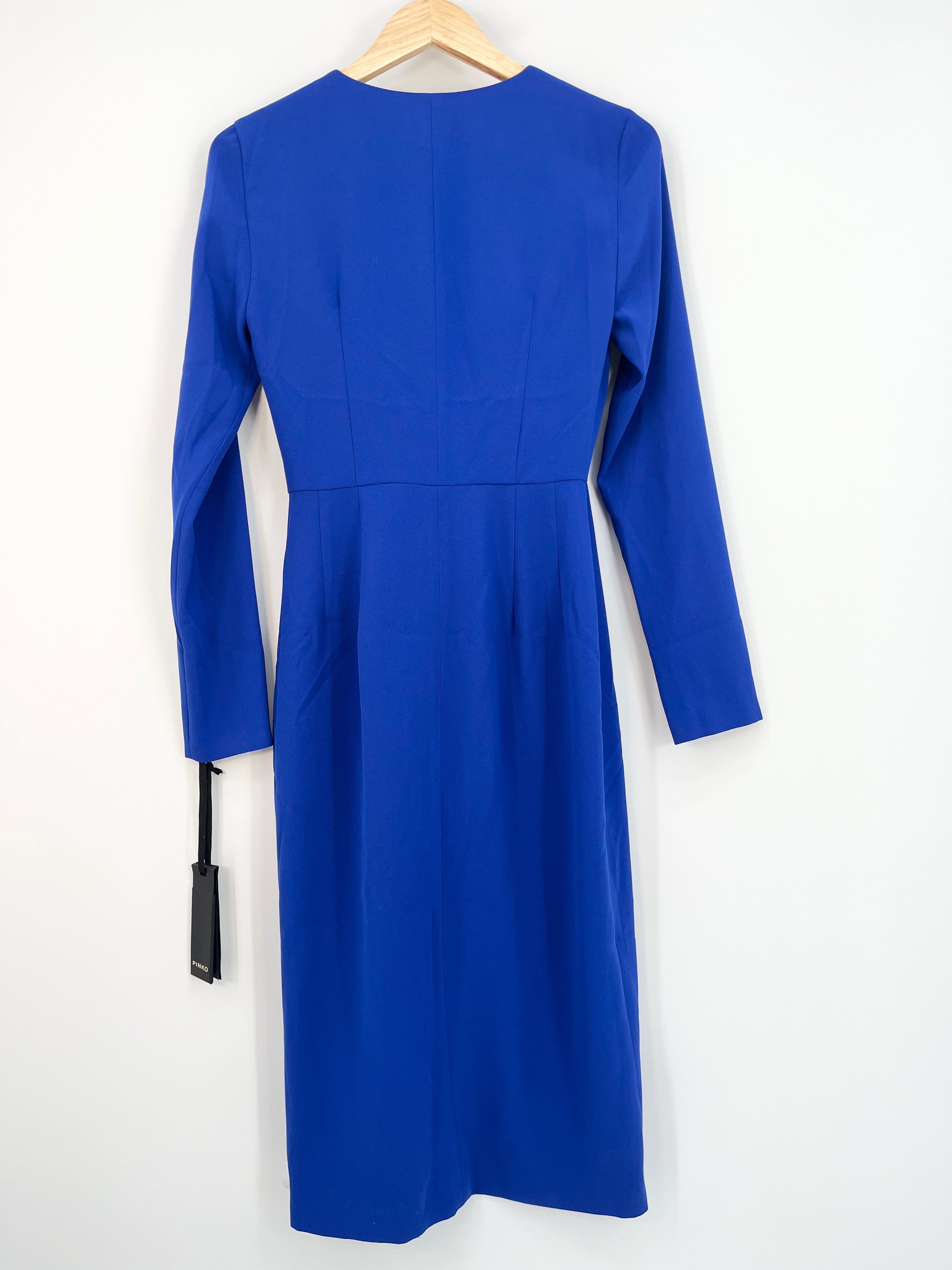 Pinko - Robe bleu éléctrique cache coeur longue T.S