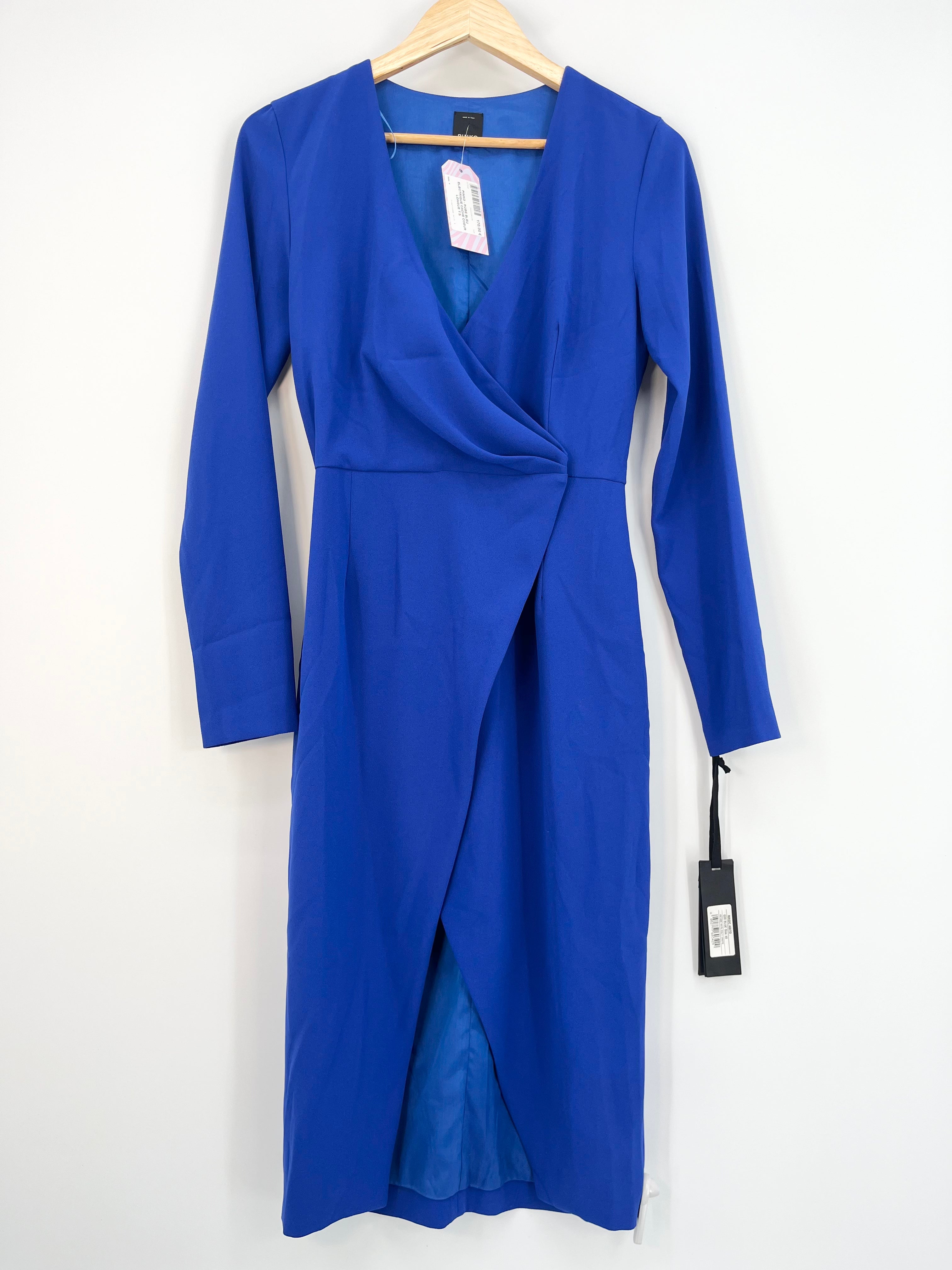 Pinko - Robe bleu éléctrique cache coeur longue T.S