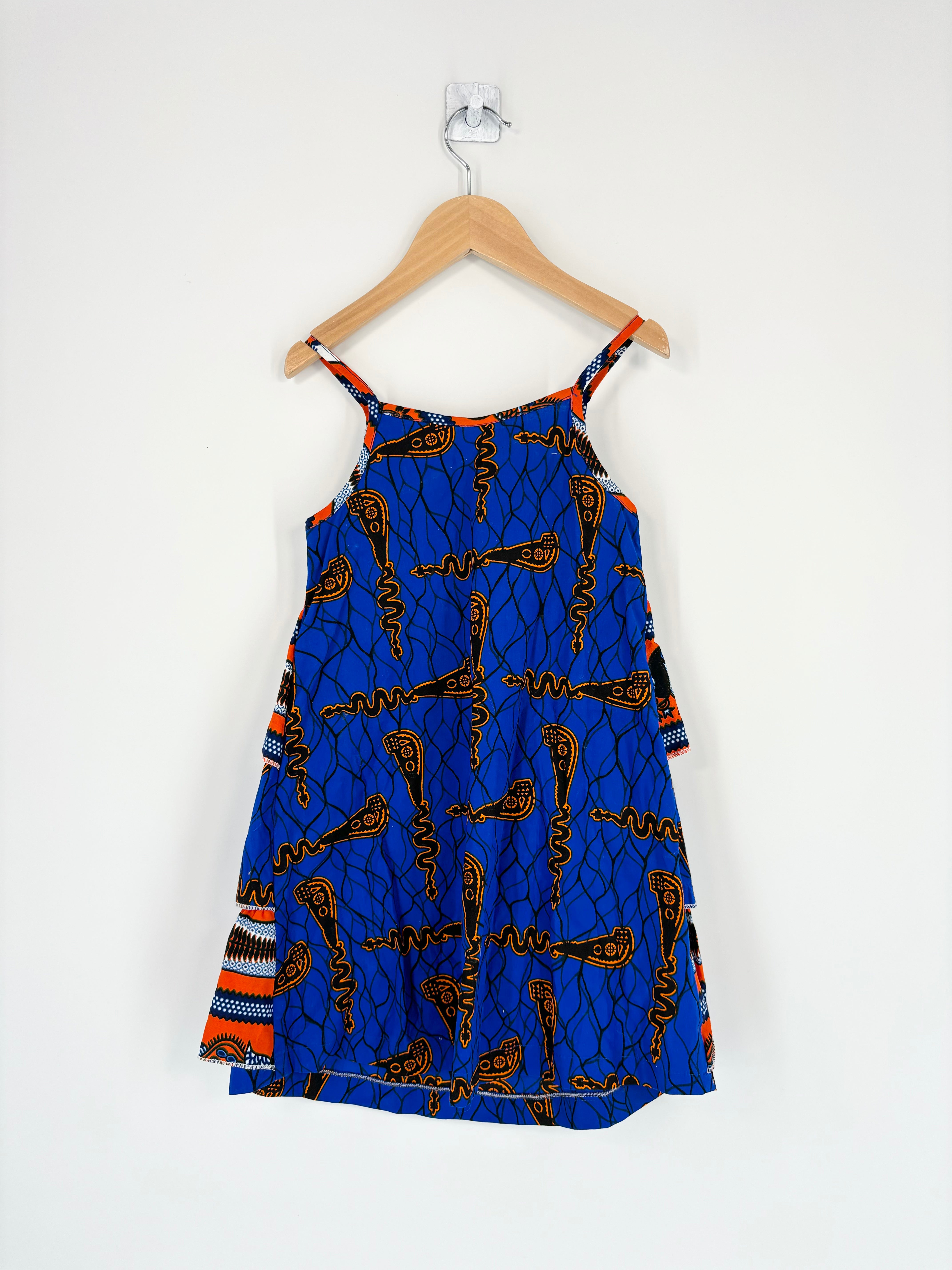 Cajou Dakar - Robe rouge bleue à motifs T.4/5 ans