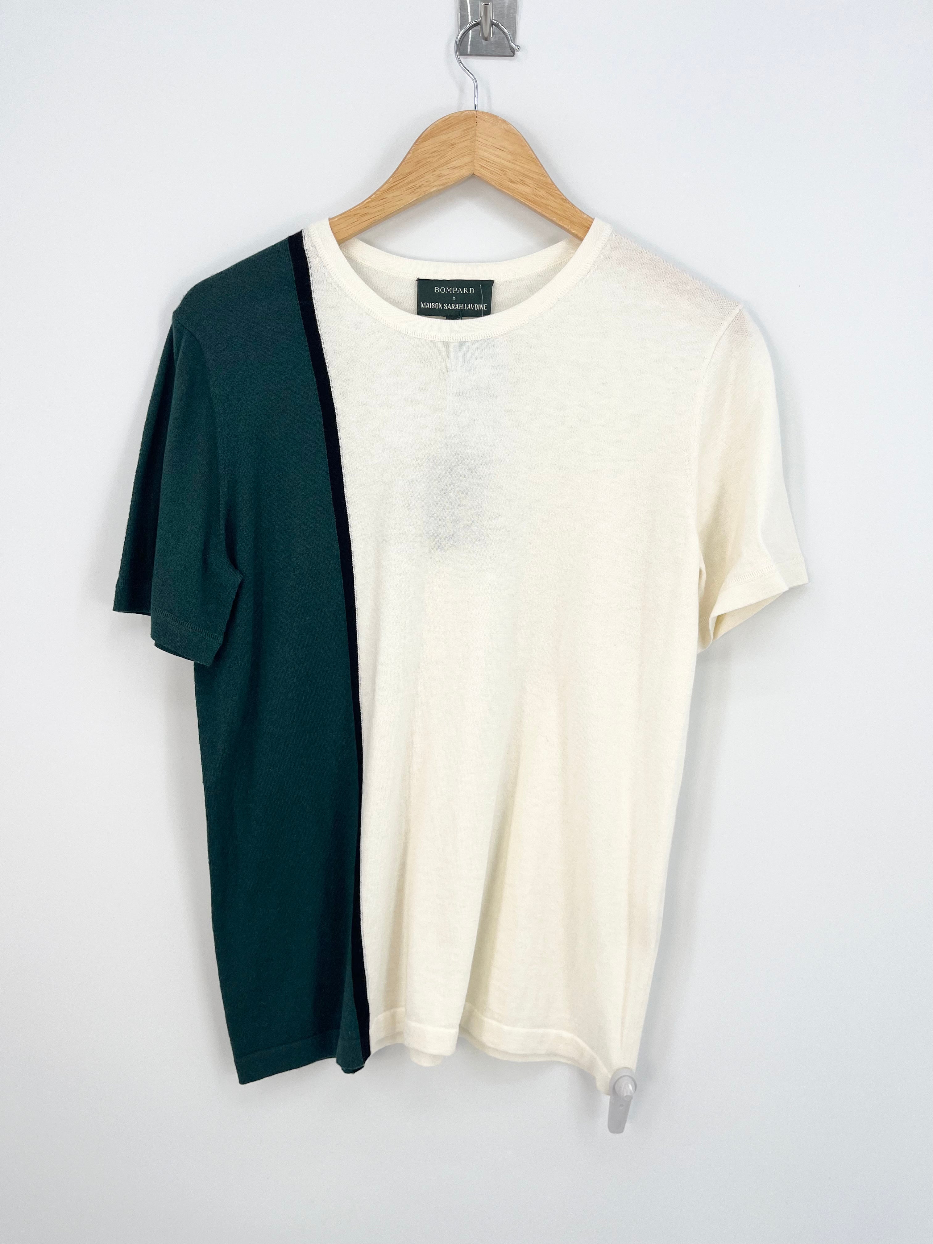 Bompard x Maison Sarah Lavoine - T-shirt bicolore crème vert neuf T.S