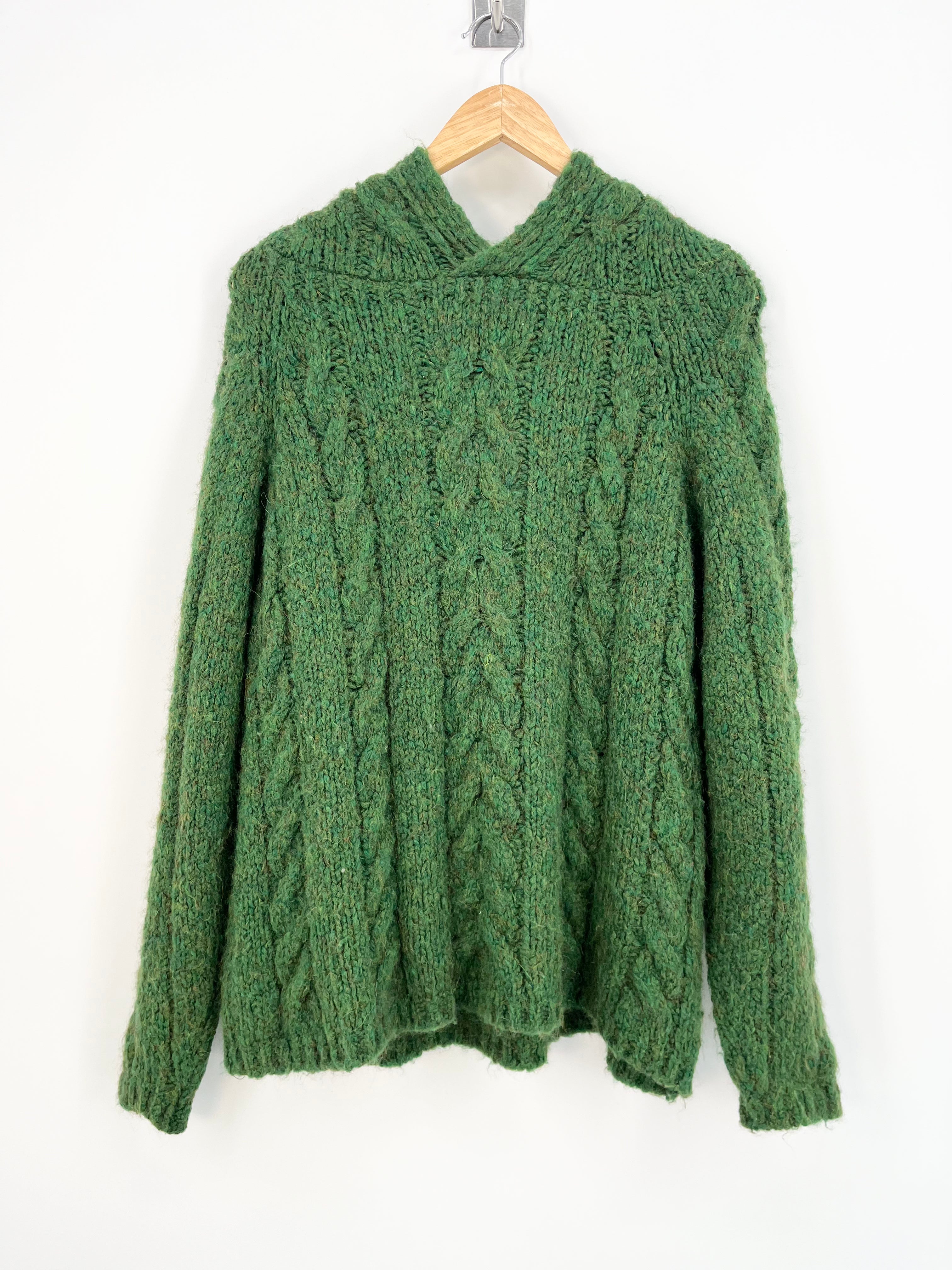 Hod - Pull en alpaga et laine vert T.M/L