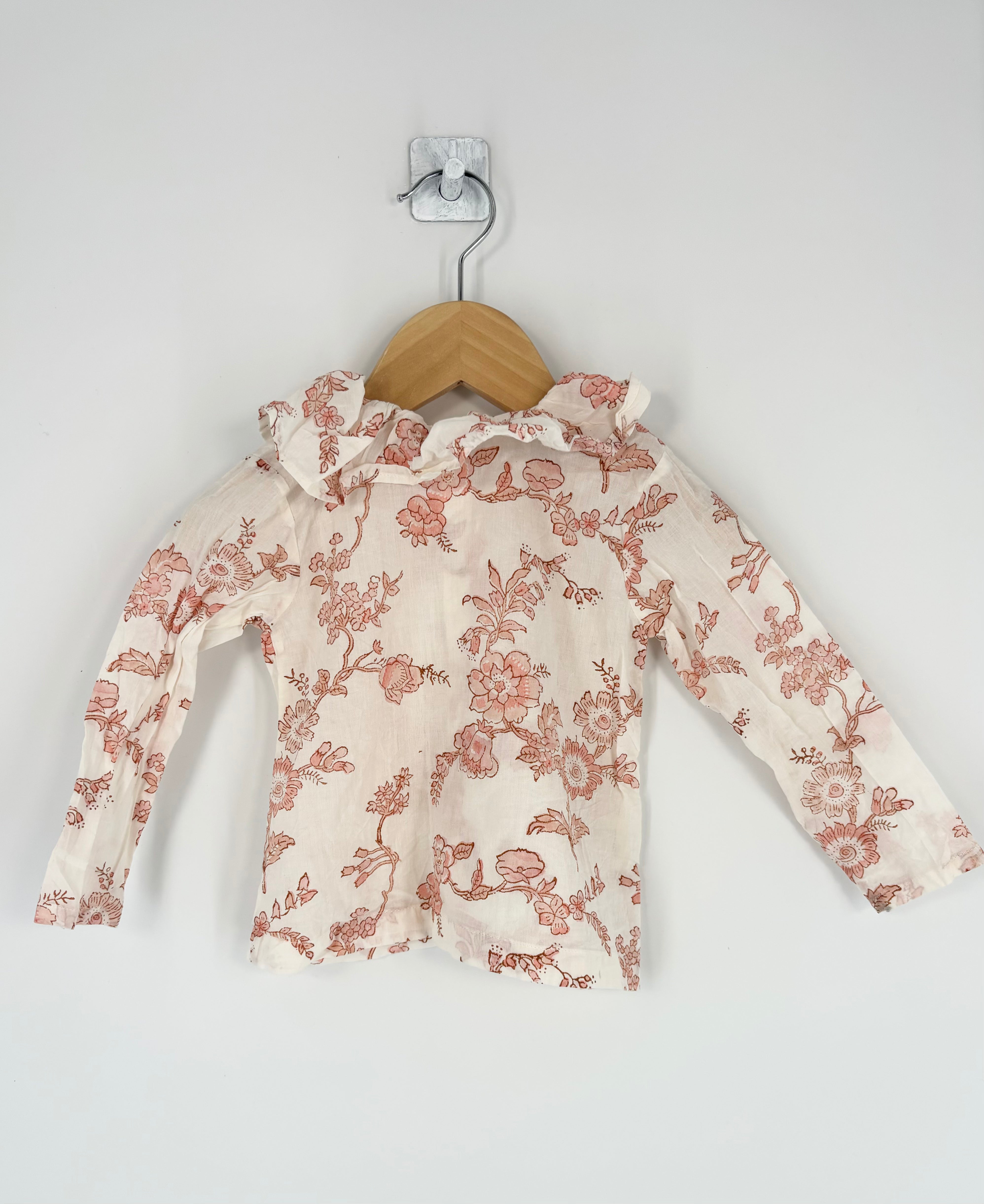 Tartine et Chocolat - Blouse + culotte blanche fleurs roses T.18 mois