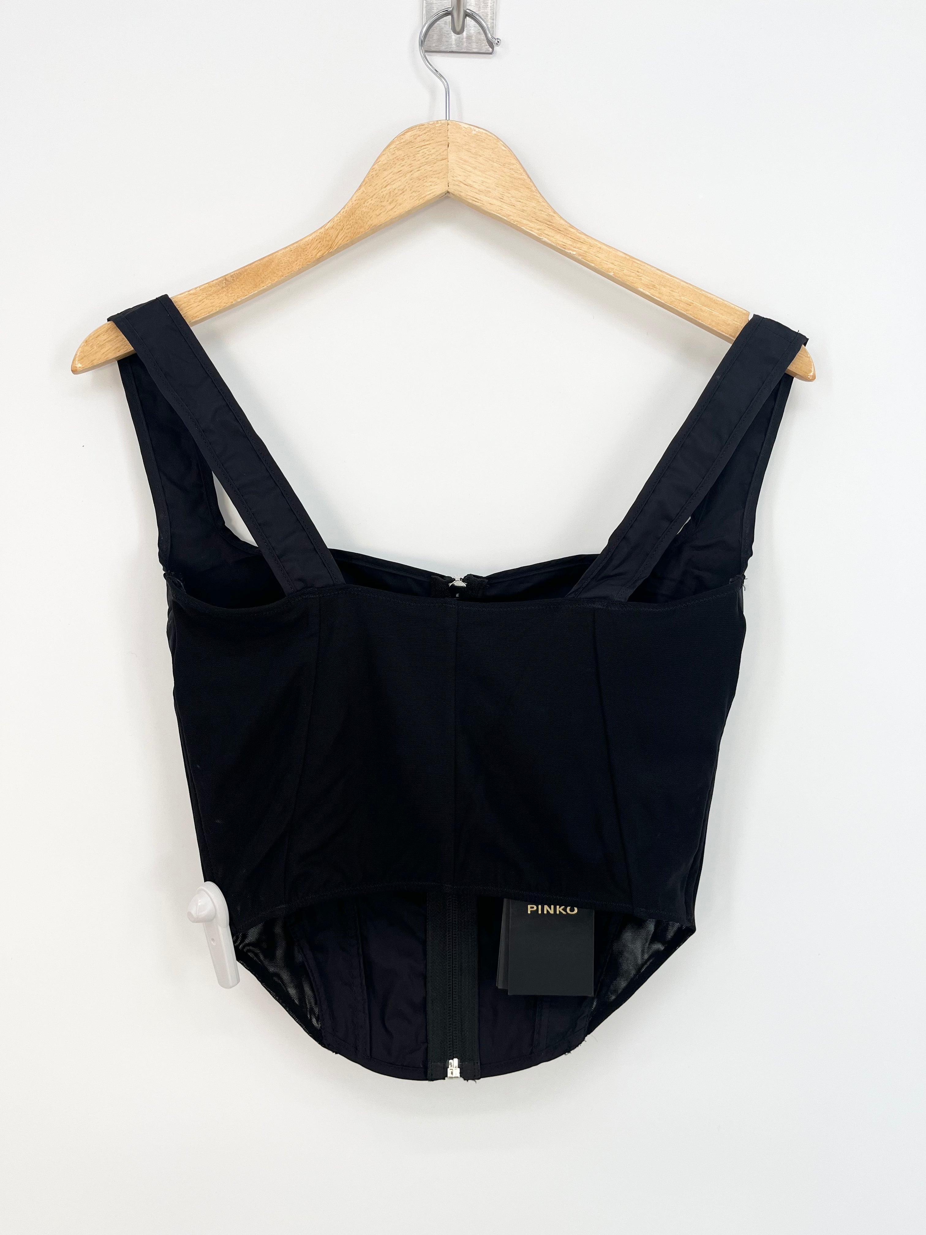 Pinko - Bustier noir avec fermeture éclair T.M