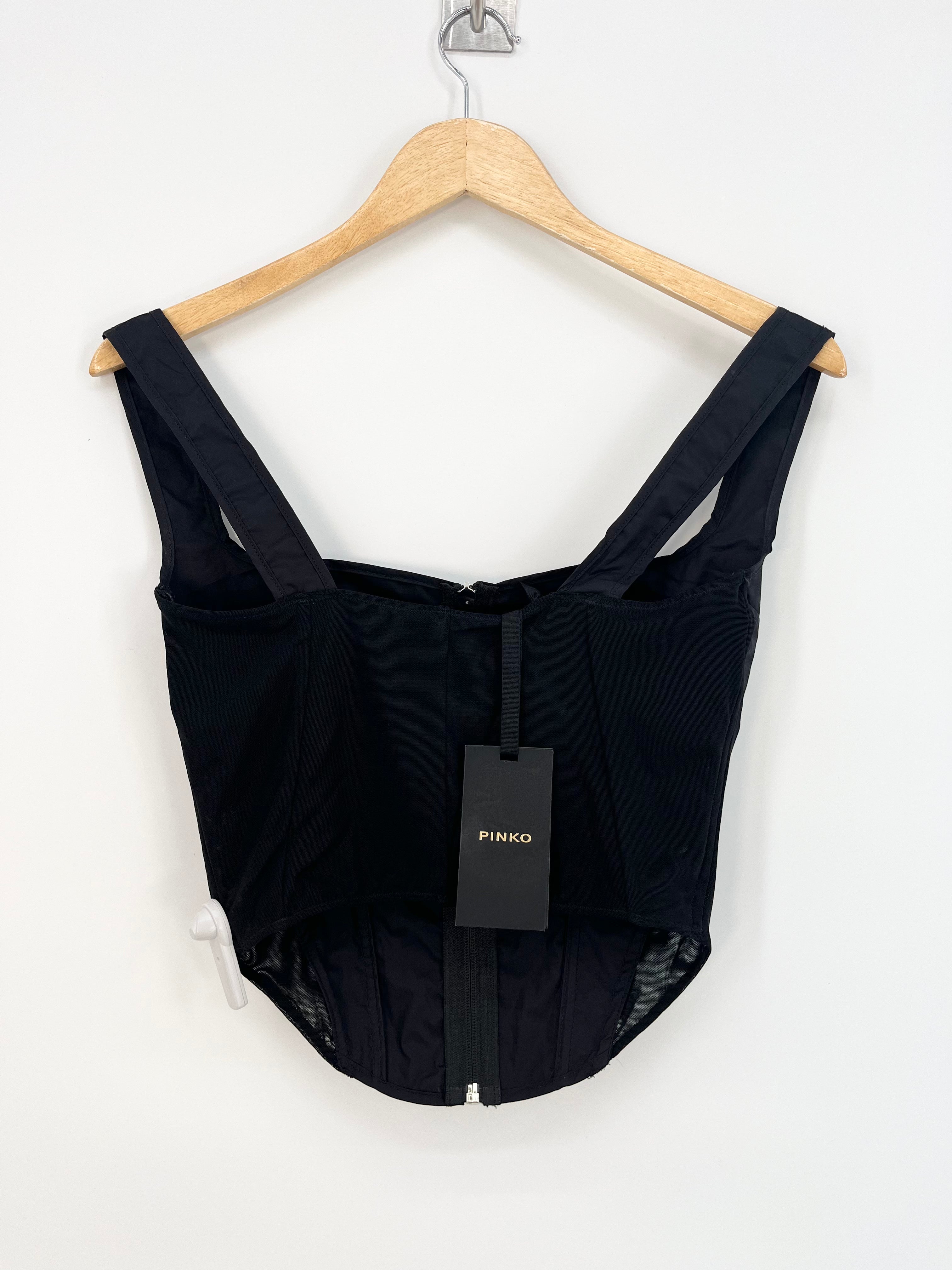 Pinko - Bustier noir avec fermeture éclair T.M