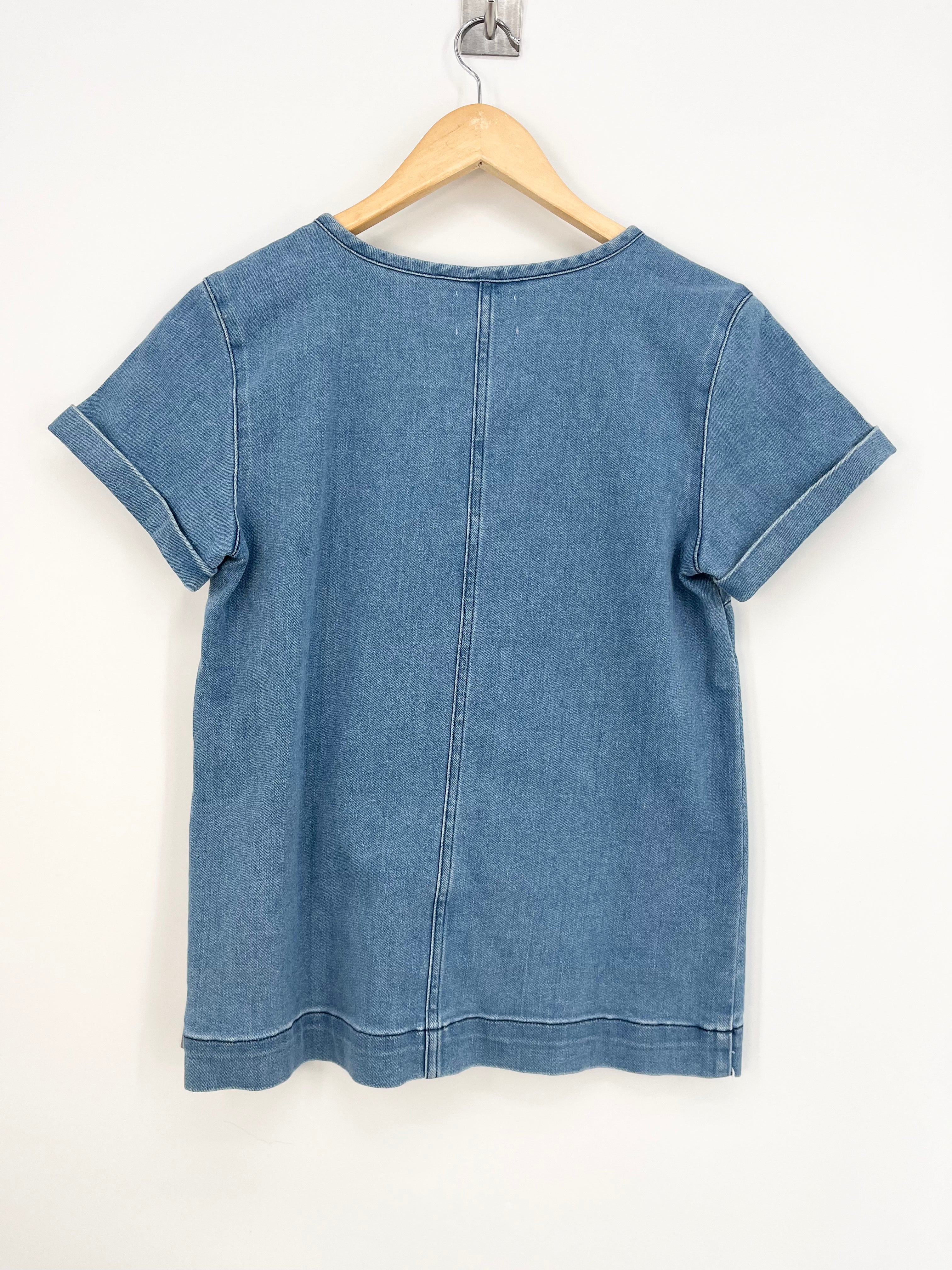 Sezane - T-shirt en jean lacets blancs neuf T.S