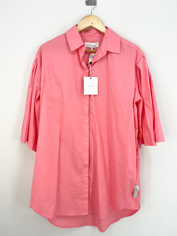 L'Academie - Robe chemisette rose neuf T.S