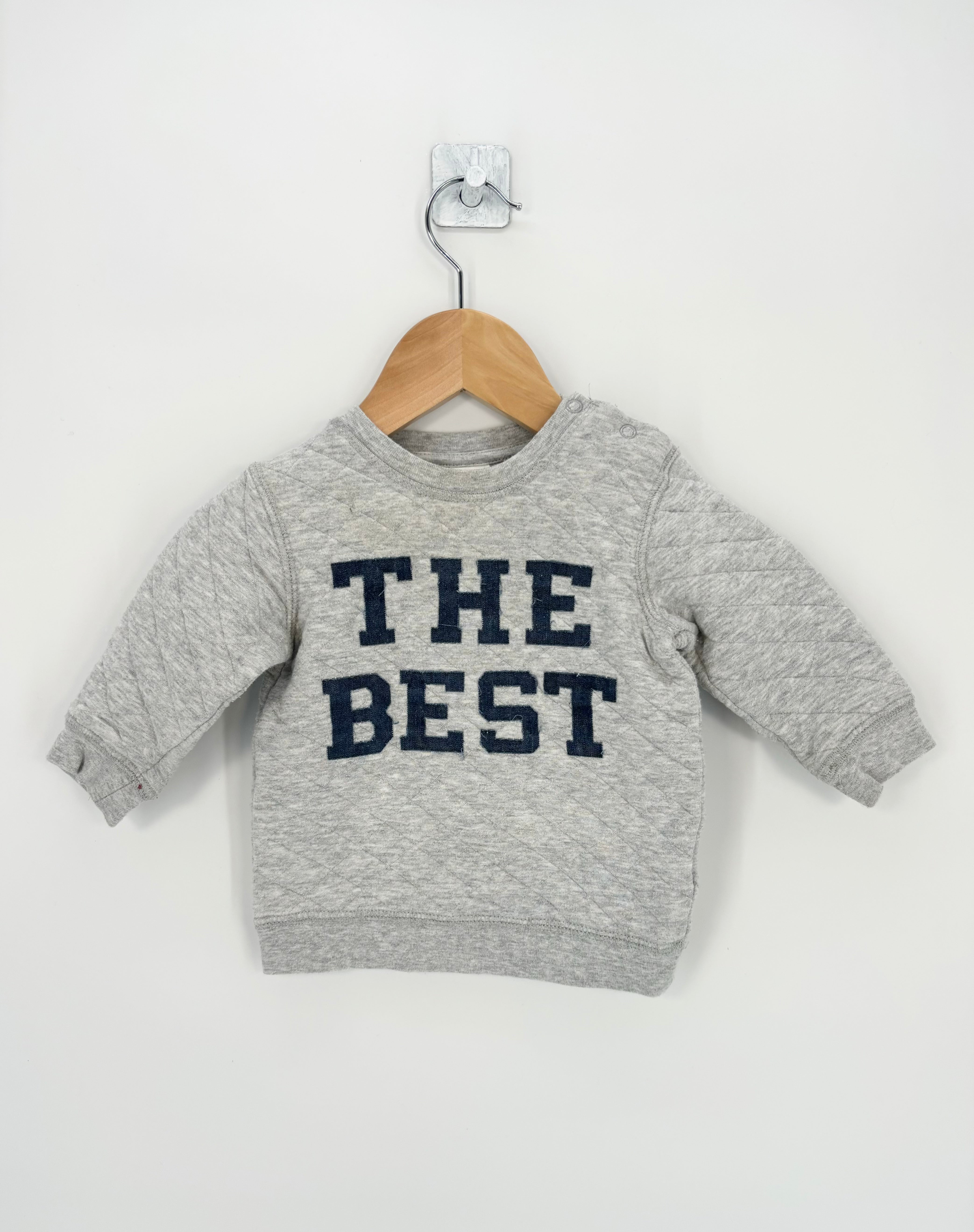 Zara - Sweat gris the best bleu T.4/6 mois