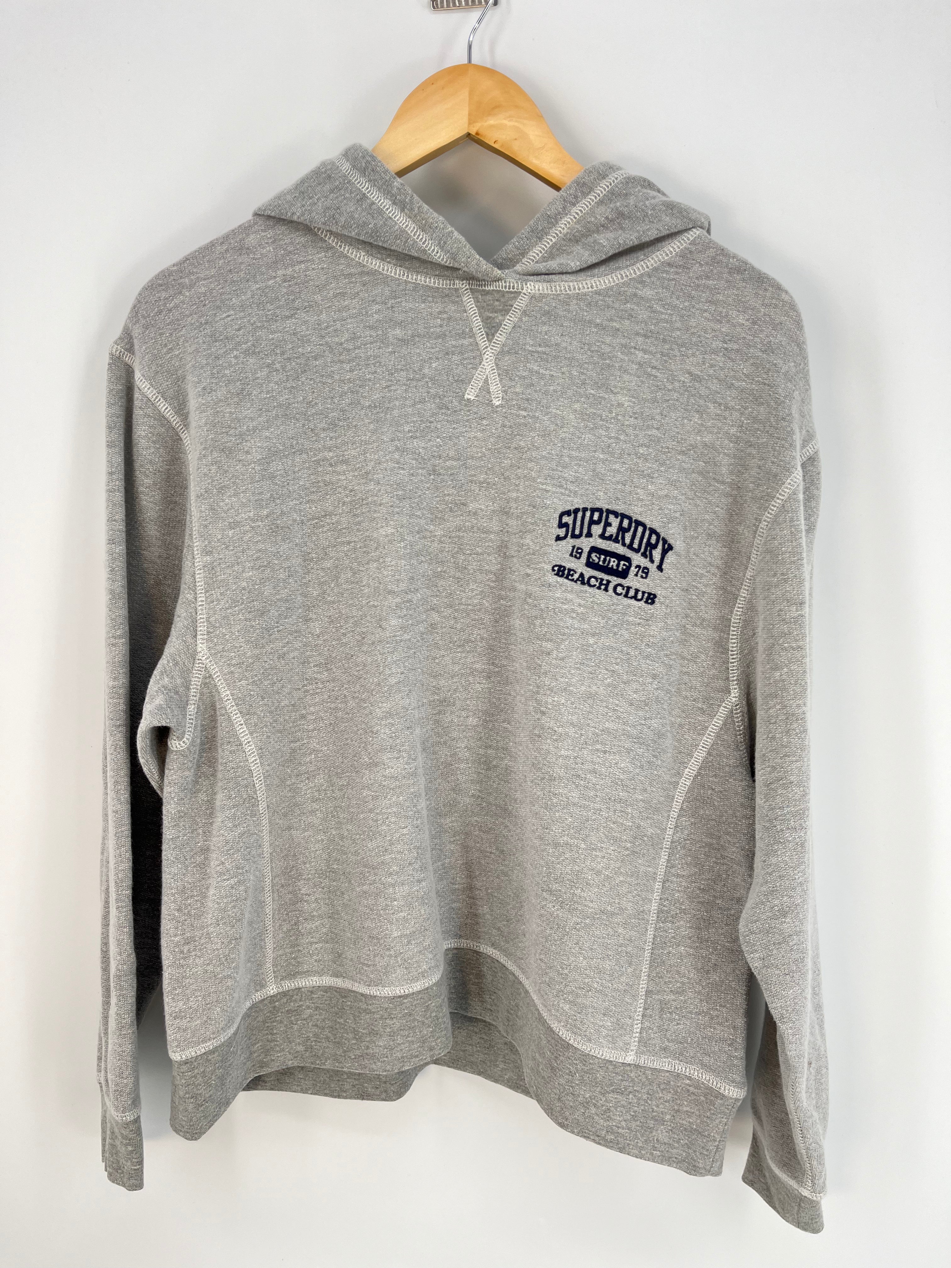 Superdry - Sweat gris à capuche doux beach club T.38