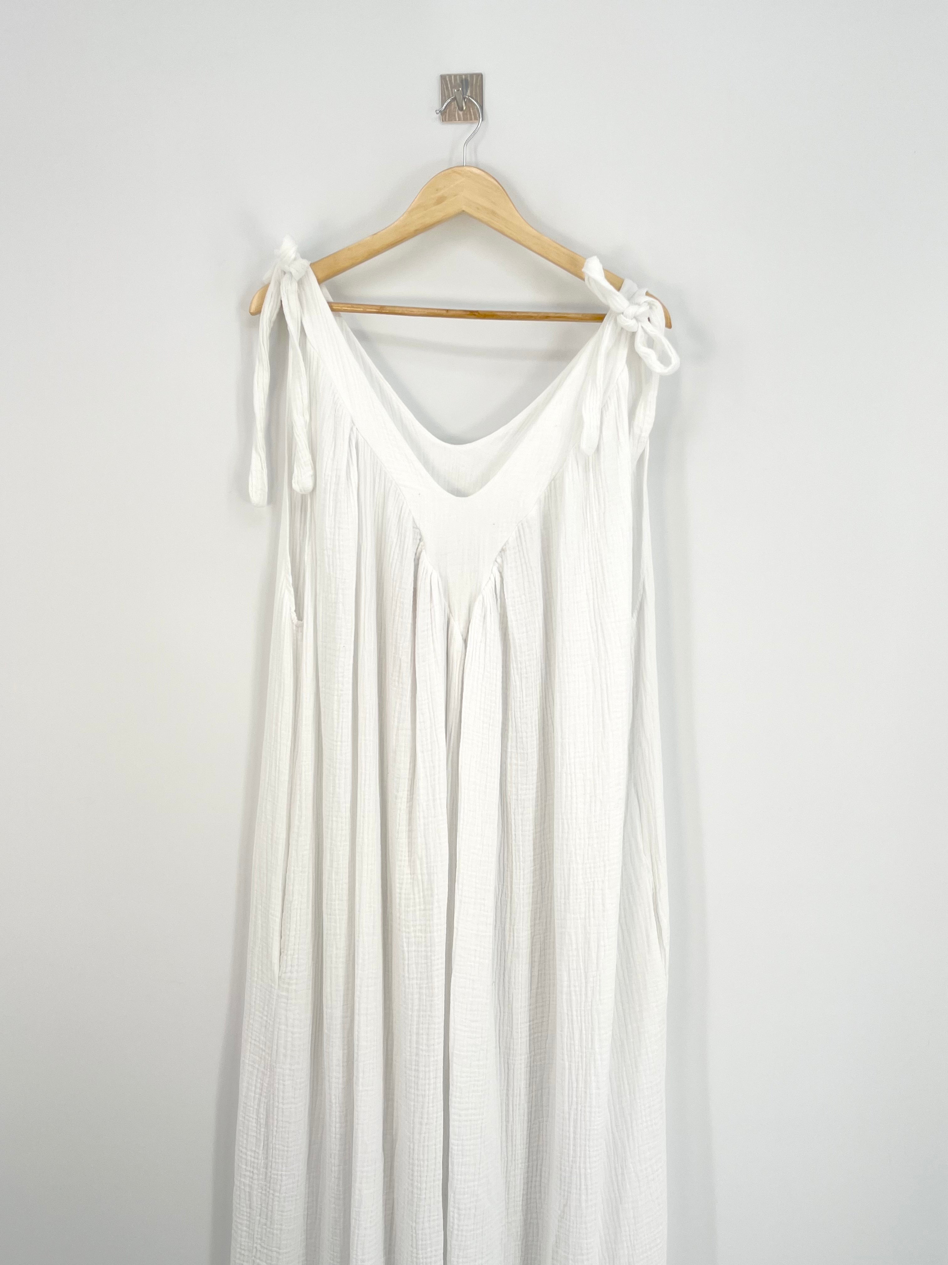 Pretty Wire - Robe longue blanche gaze de coton T.U