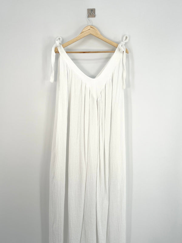 Pretty Wire - Robe longue blanche gaze de coton T.U