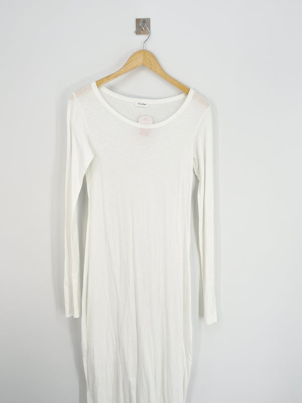 American Vintage - Robe blanche longue ML ultra fin coton T.M