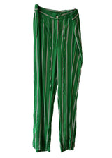 H&M - Pantalon fluide vert à rayures T.46