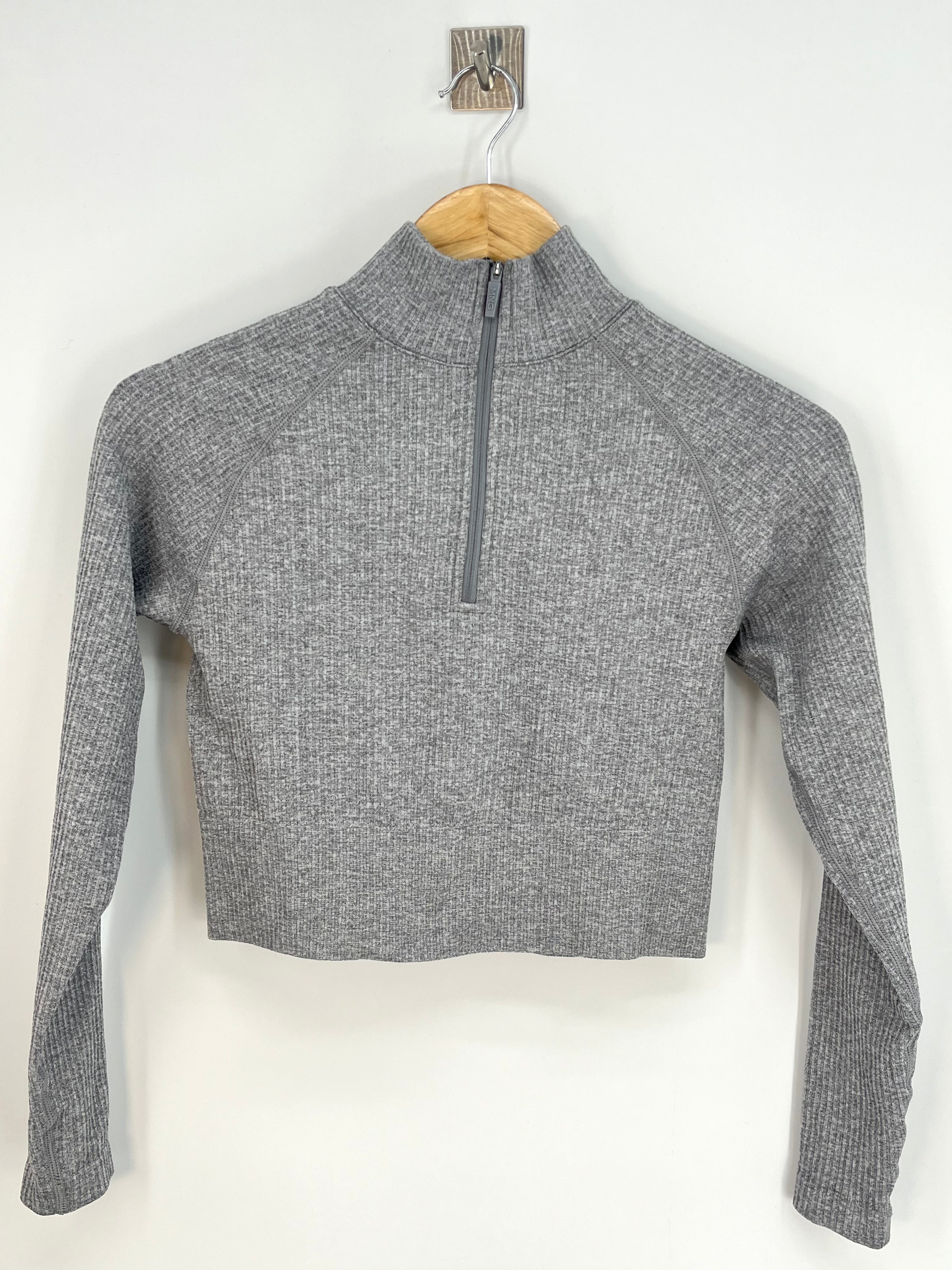 Mango - Gilet de sport gris côtelé ML T.S