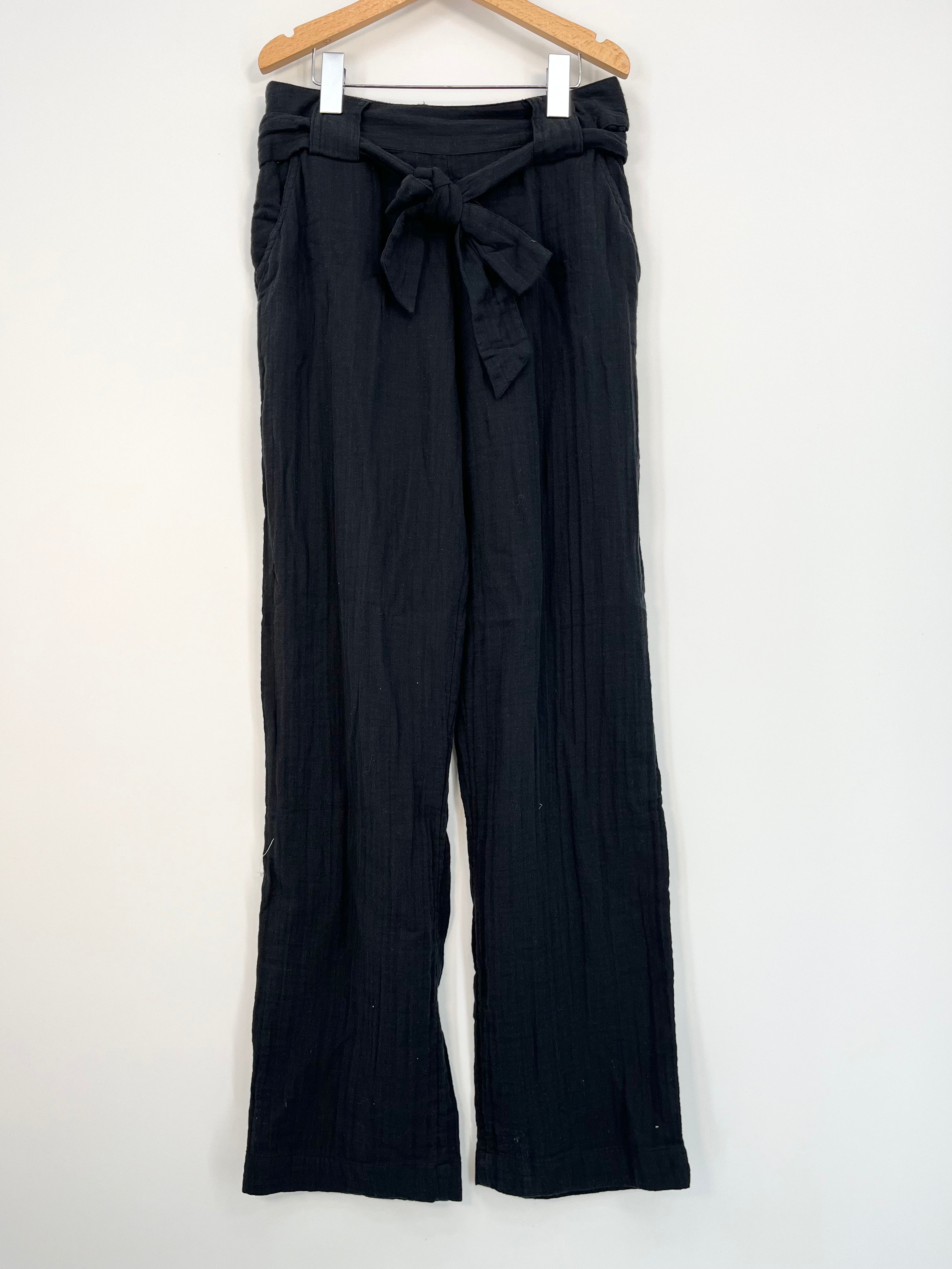 Promod - Pantalon noir gaze de coton neuf T.38