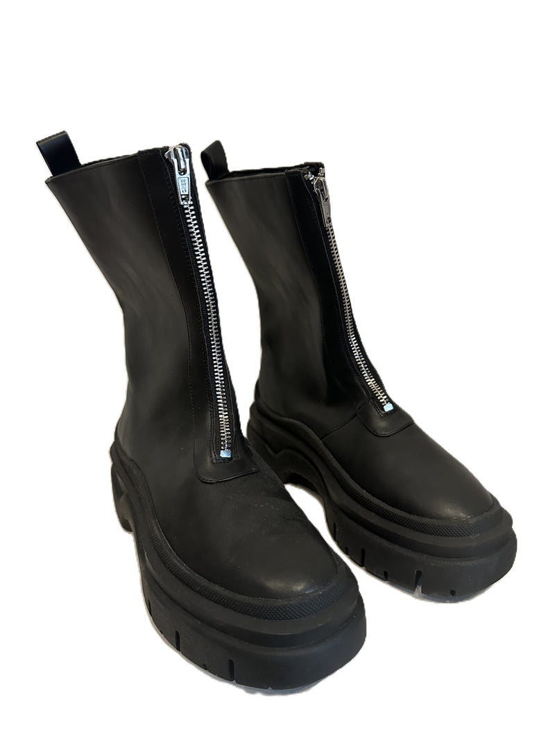 Monki - bottines noires à zip compensées T.36