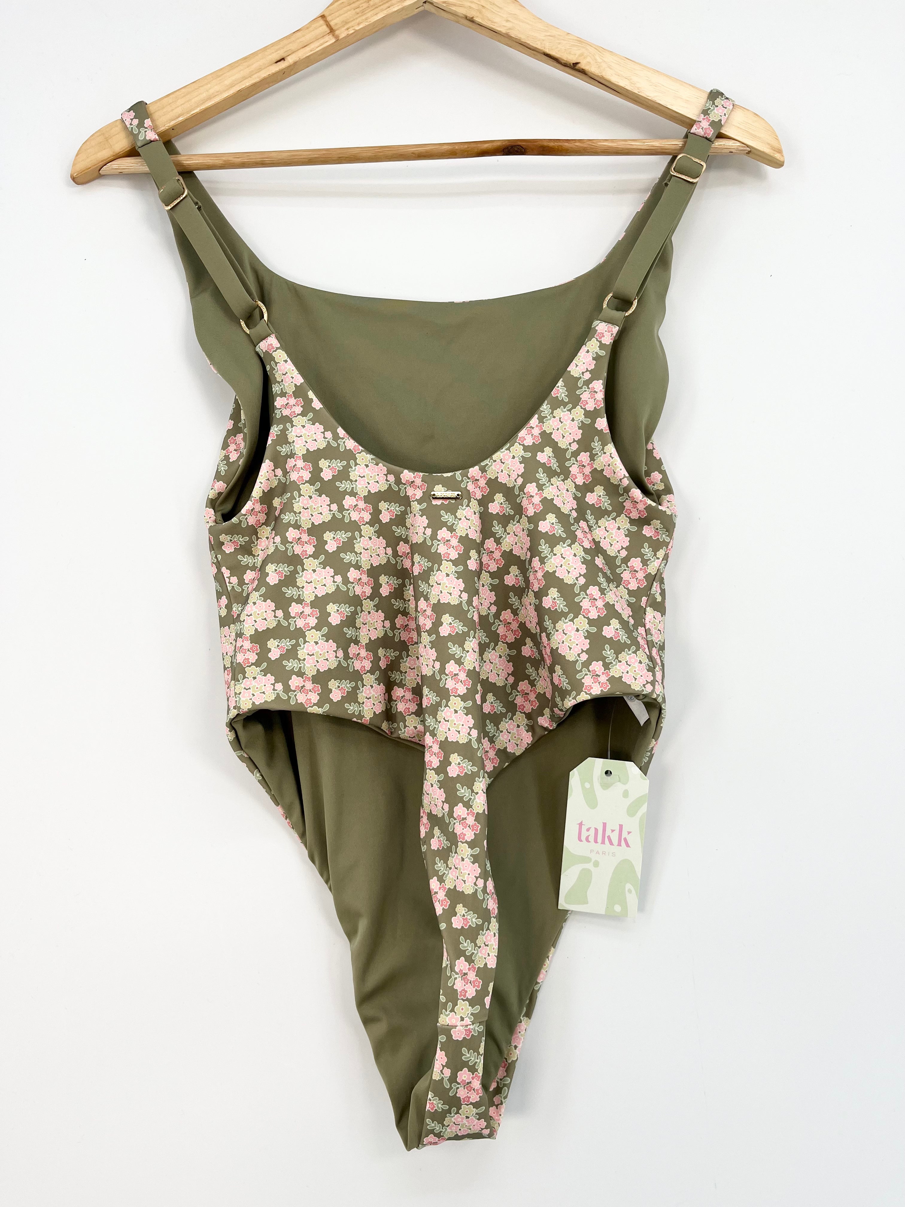 Lounge - Maillot de bain une pièce fleuris rose vert T.M