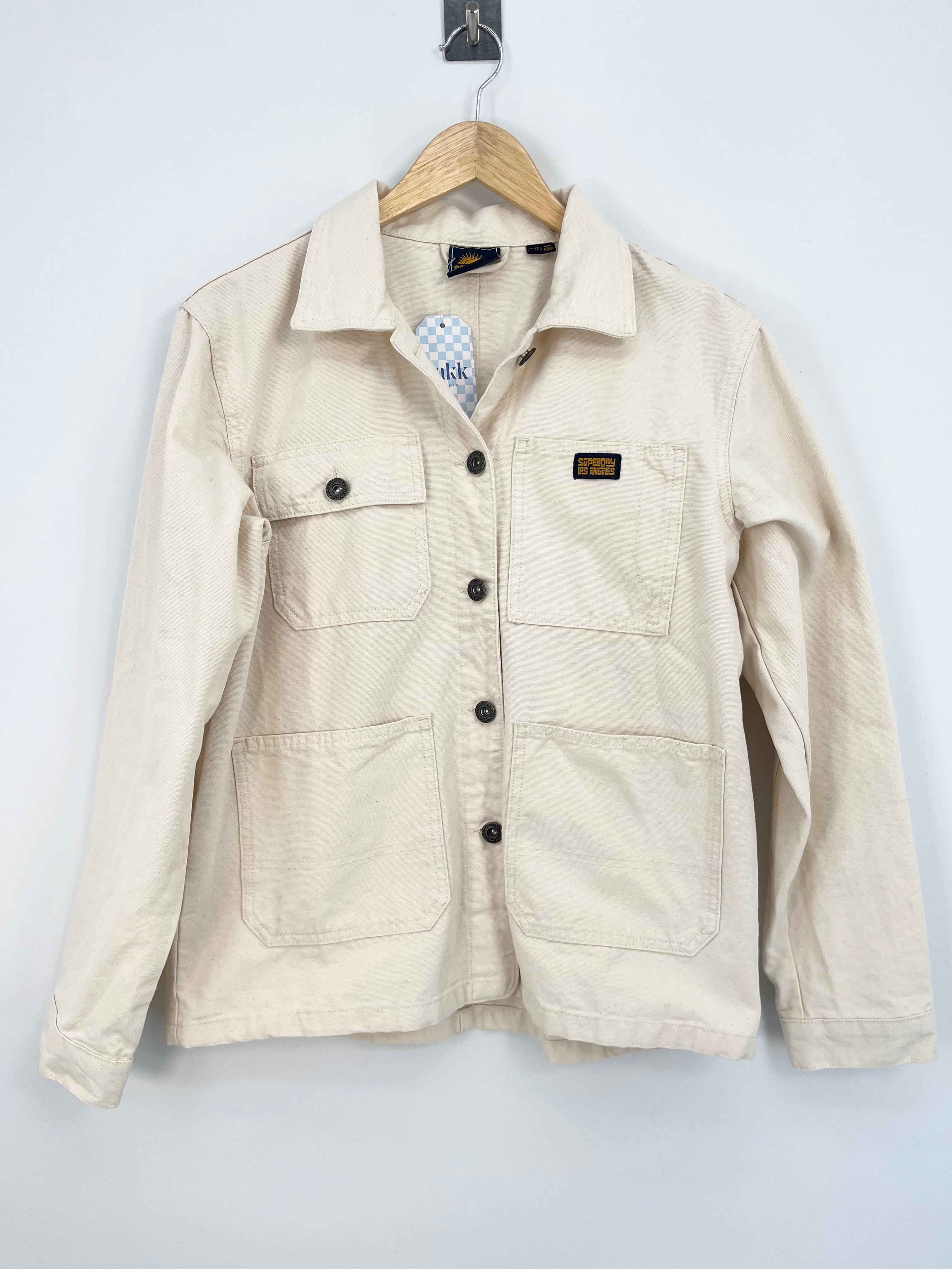 Superdry - Veste saharienne beige 100% coton T.40