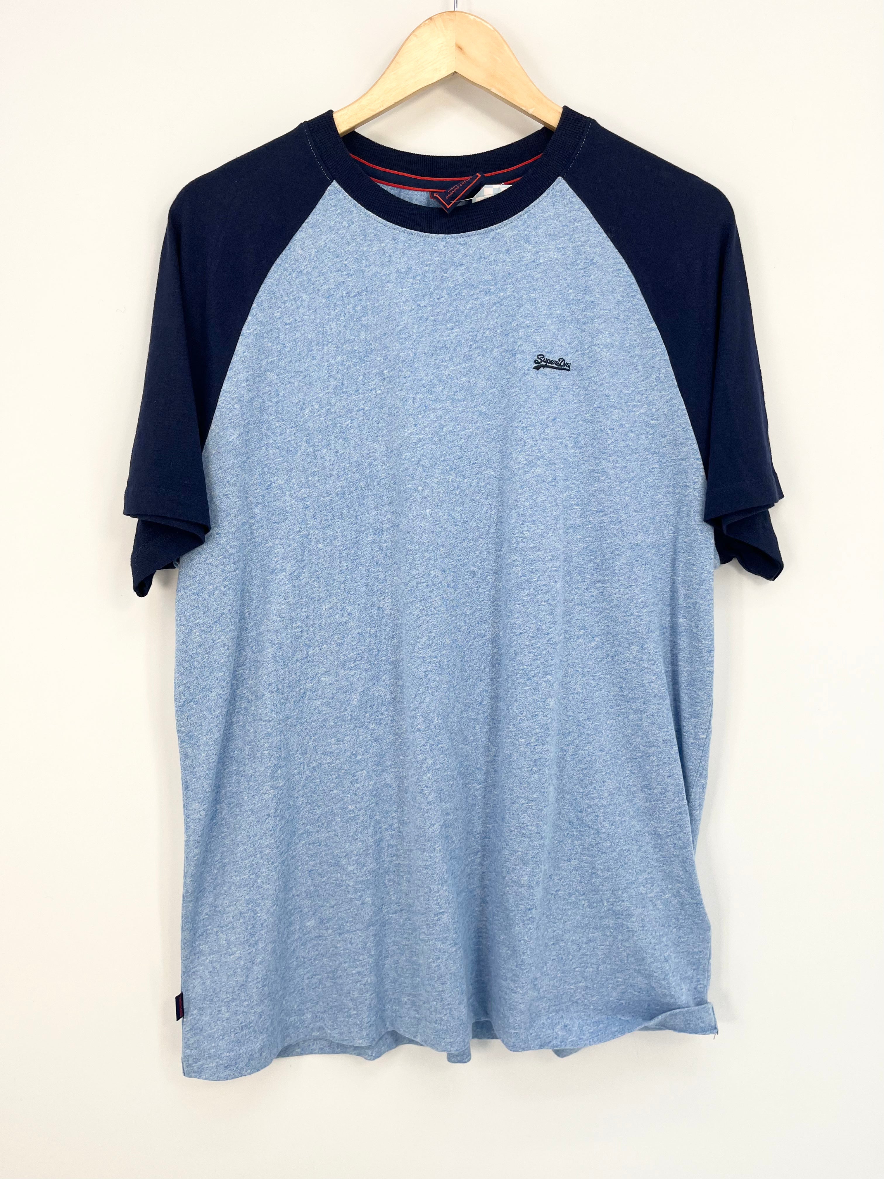 Superdry - T-shirt mc bleu 100% coton T.L